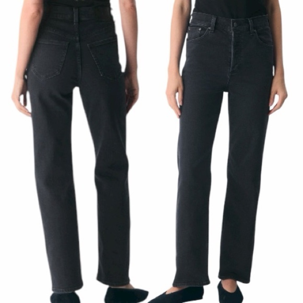 Aritzia Denim Forum The Arlo Hi-rise Straight Jean 28L Black Women’s Size 29